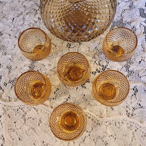 MCM Empoli Amber Glass Decanter Set - Picture 6 of 15